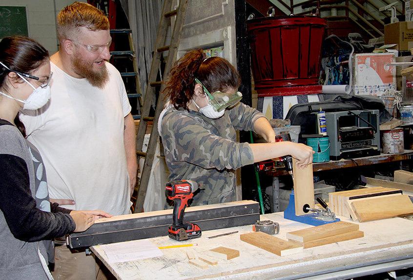 Students learn how to build theatrical sets
