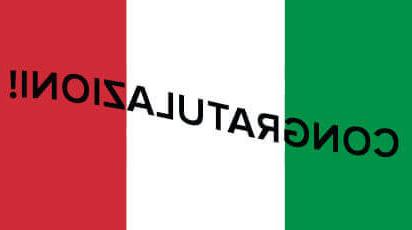 Italian flag congratulations